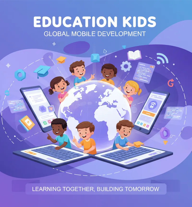 Mission illustration showing children learning with mentors